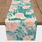 Teal And Pink Flowers Indoor/Outdoor Table Runner